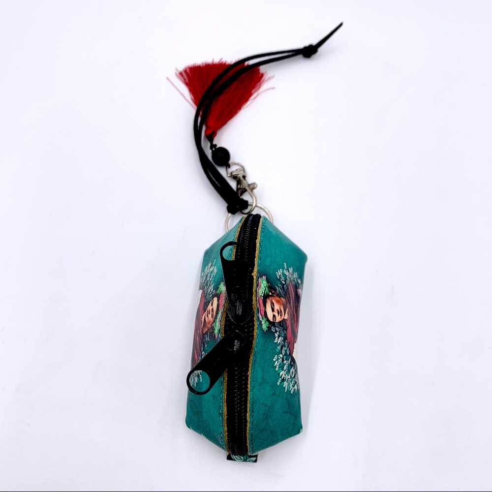 Frida Kahlo Leather Zipper Coin Tassel Purse - Picture 7 of 7